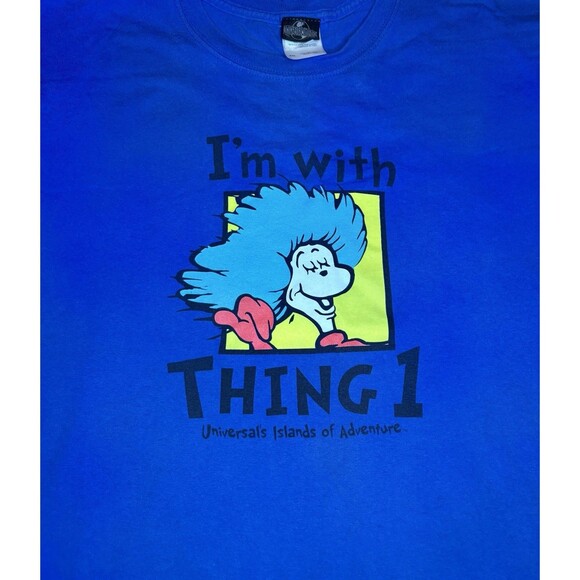 Universal Studios Dr Seuss I’m With Thing 1 T-Shirt Adult 2XL Islands Vintage - Picture 4 of 4